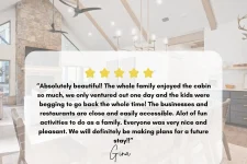 Hygge Hideaway cabin 5-star guest review at Pine Lake Resort