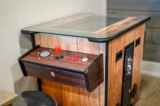 Hygge Hideaway cabin patio with forest views in Broken Bow
