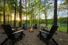 Hygge Hideaway cabin spacious living room with modern decor