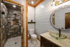 Red Baron Lodge second bathroom at Pine Lake Resort