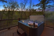 Red Baron Lodge outdoor living space at Pine Lake Resort