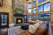 Red Baron Lodge kitchen area with modern amenities